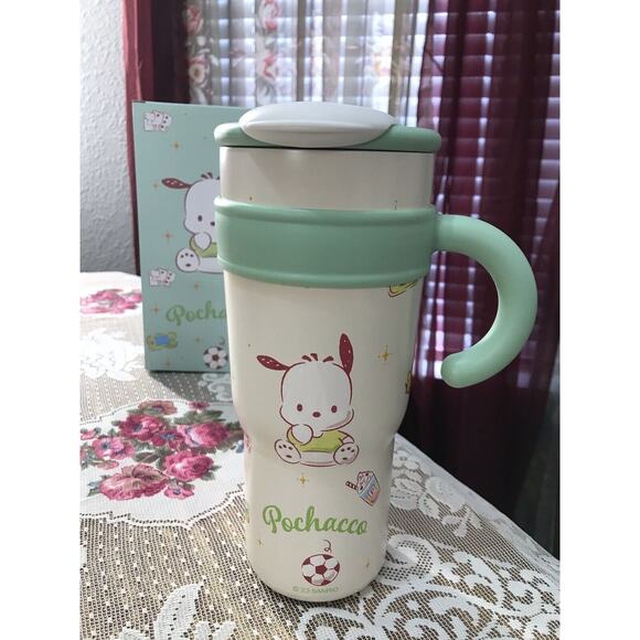 Sanrio Pochaco 40oz 2023 Big Tumbler Stainless Steel Cup Handle w/ Straw - Picture 1 of 5
